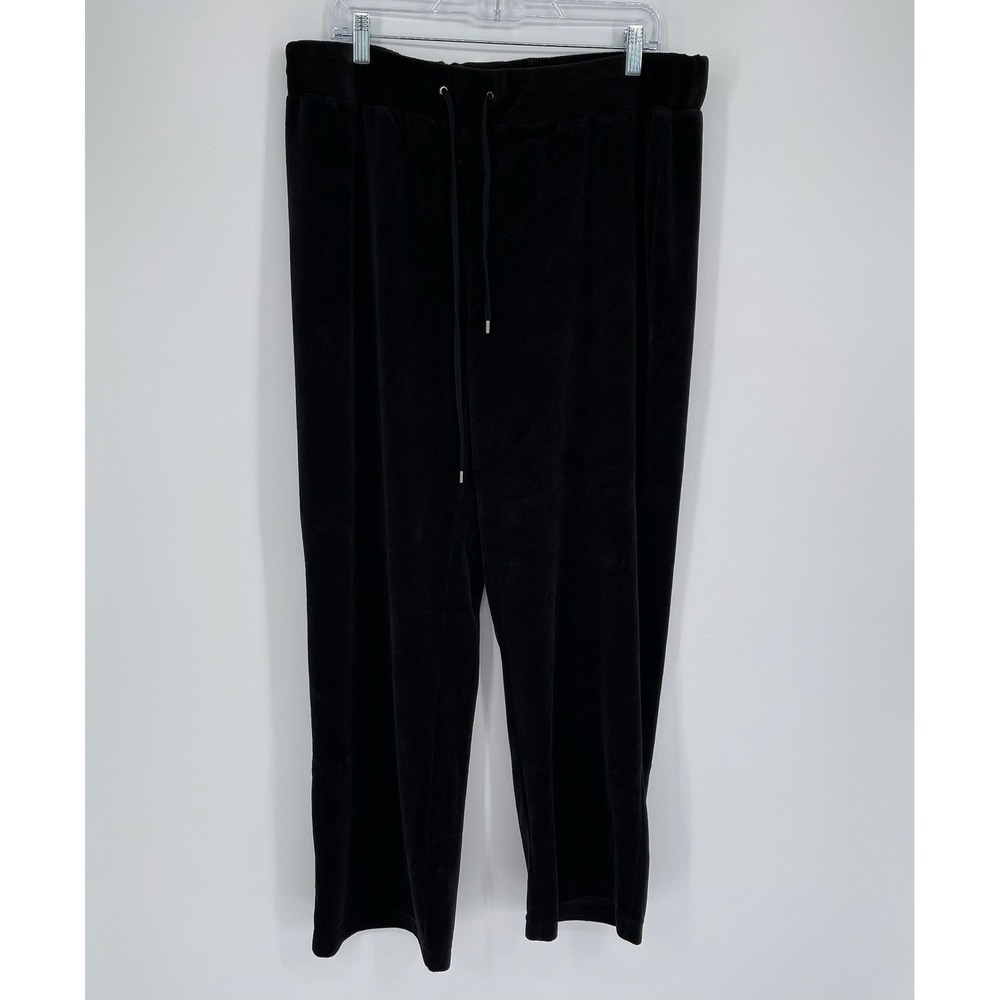 Jones New York Sport Women's Black Velour Drawstring Lounge Pants Size 2X